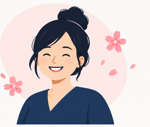 Sakura, Japanese teacher, smiling